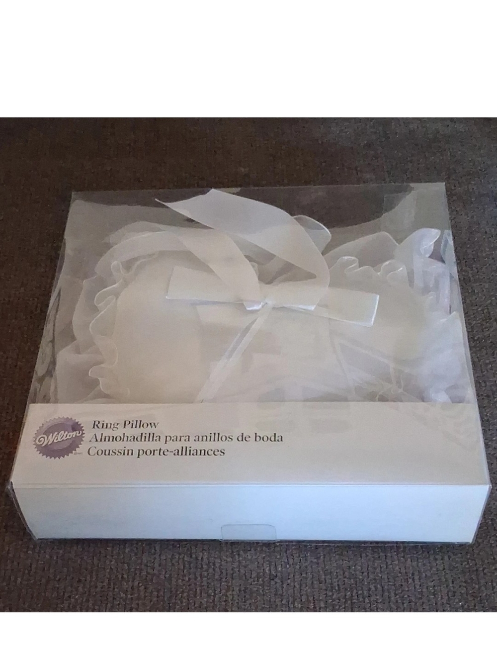 Wilton White Satin Accent Pillow with Bow